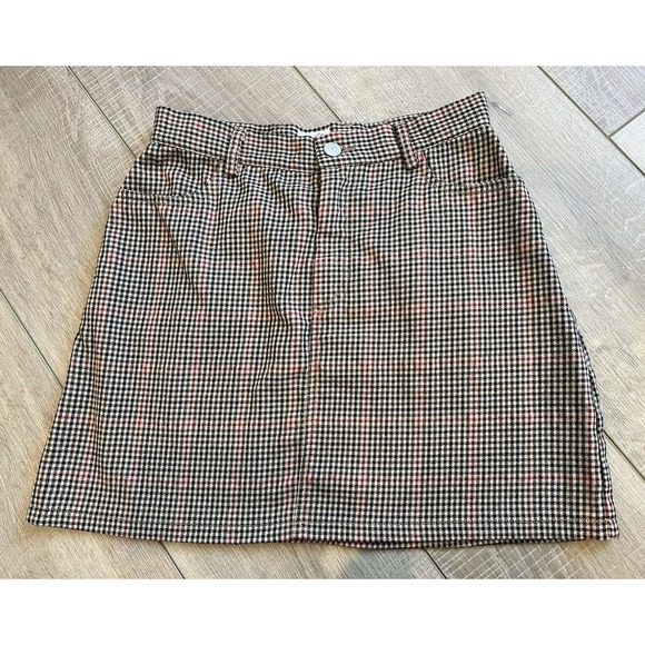 John Galt Plaid Skirt Size XS With Pockets Brown Red Plaid - Picture 1 of 8